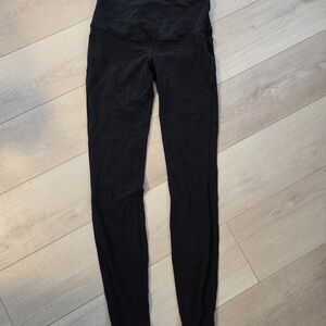 Thyme Maternity Black Full‑Length Maternity Leggings